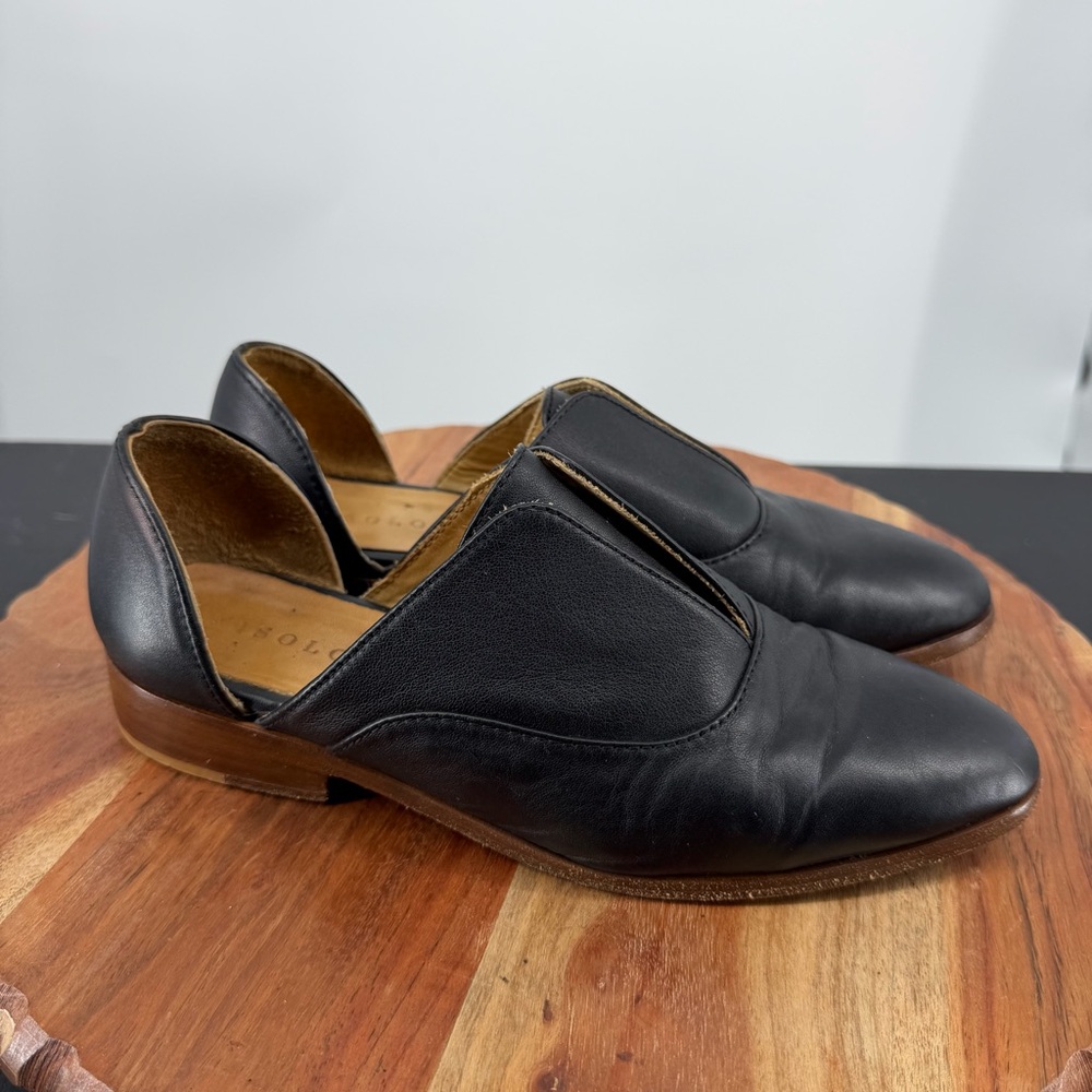 Nisolo x Anthropologie EMMA D'Orsay Oxford sz 6‎ Black Leather Flats